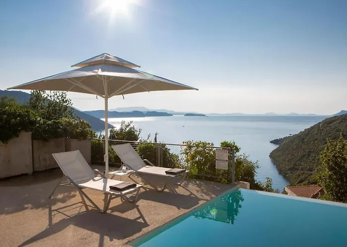 Villa Posidonia Of Blue Caves Complex With Perfect View & Salt Water Pool *