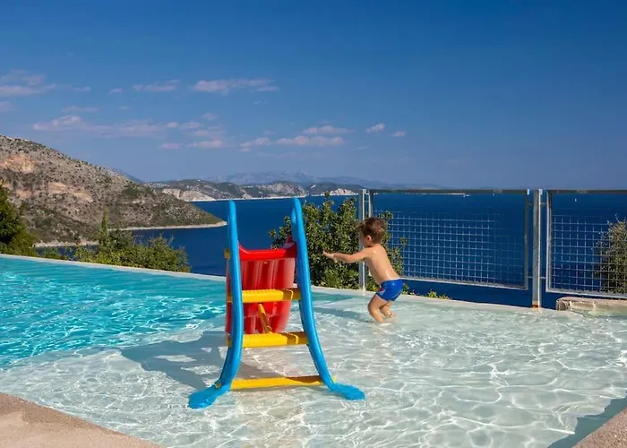 Posidonia Of Blue Caves Complex With Perfect View & Salt Water Pool *